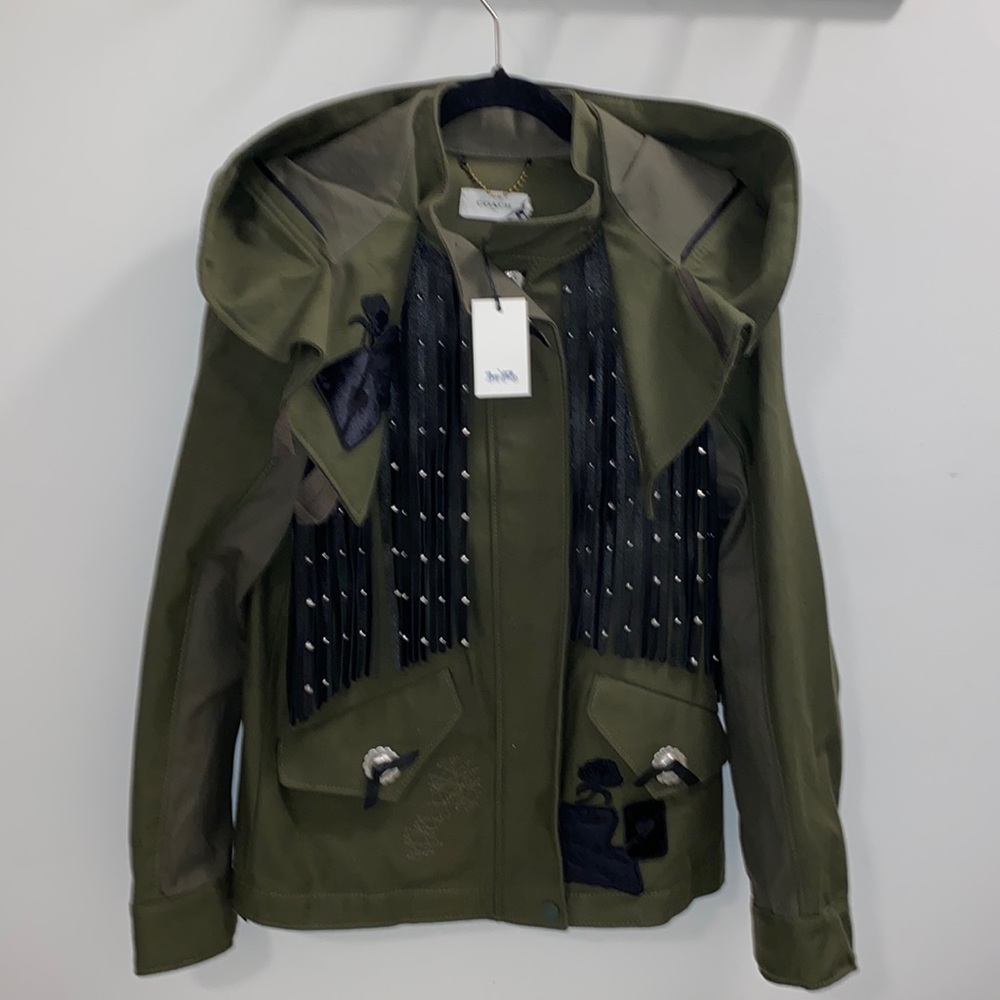 Coach Olive Green Hooded Jacket